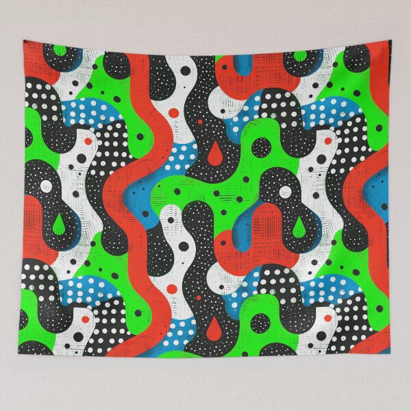 Item preview, Quirky colorful linen pattern designed and sold by randrdesign.