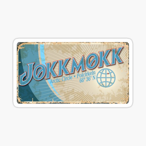 Item preview, JOKKMOKK Sweden Arctic Circle Flag Sticker T-Shirt 01 designed and sold by LocationInks.