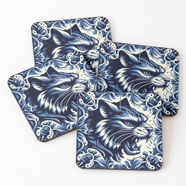 Item preview, Vintage Dutch Tile: The Yelling Cat designed and sold by ArtNook777.