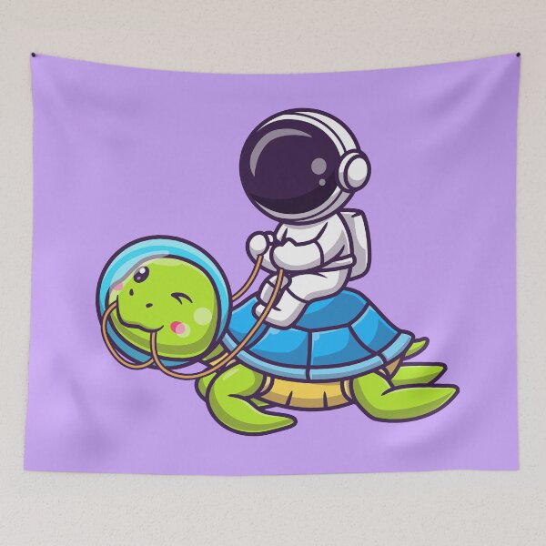 Item preview, Astro-Turtle Adventure: Cute Astronaut Riding Turtle Cartoon Vector Icon designed and sold by hjian8219.