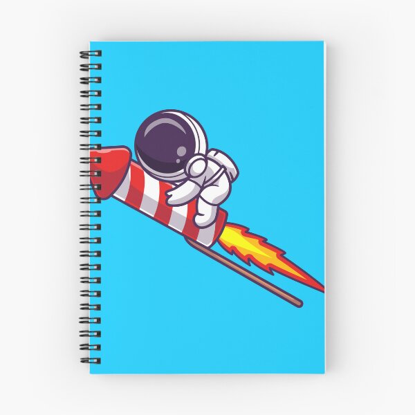 Item preview, Galactic Celebration: Cute Astronaut Flying with Fireworks Rocket Cartoon Vector Icon designed and sold by hjian8219.