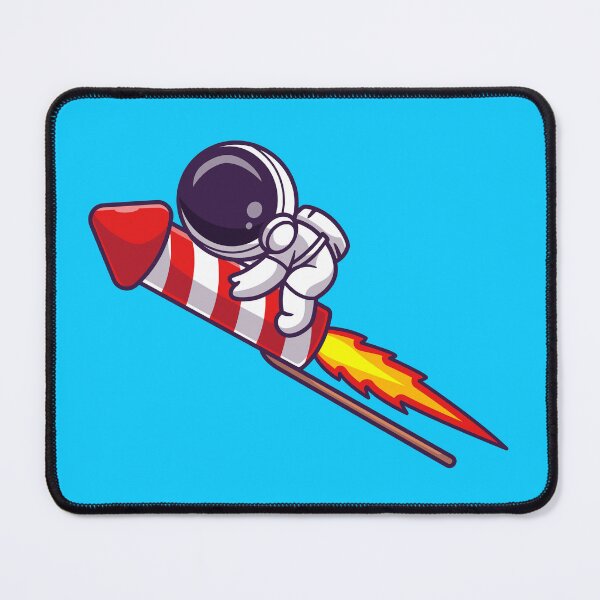 Item preview, Galactic Celebration: Cute Astronaut Flying with Fireworks Rocket Cartoon Vector Icon designed and sold by hjian8219.