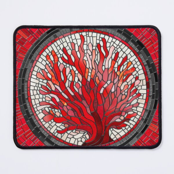 Item preview, Red Sea Fan Coral mosaic art designed and sold by k9printart.