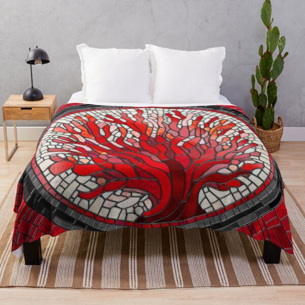 Item preview, Red Sea Fan Coral mosaic art designed and sold by k9printart.