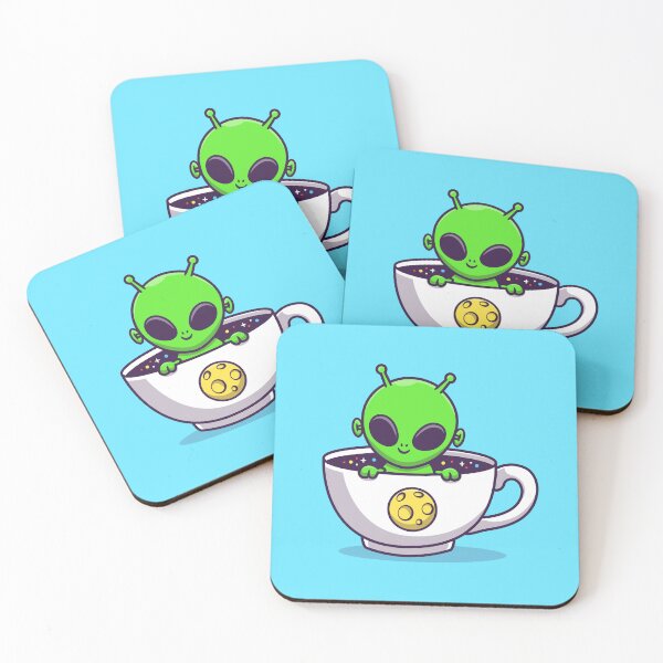 Item preview, Cosmic Coffee Break: Cute Alien in Coffee Space Cup Cartoon Vector Icon designed and sold by hjian8219.