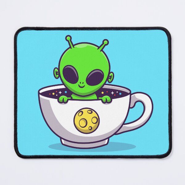 Item preview, Cosmic Coffee Break: Cute Alien in Coffee Space Cup Cartoon Vector Icon designed and sold by hjian8219.