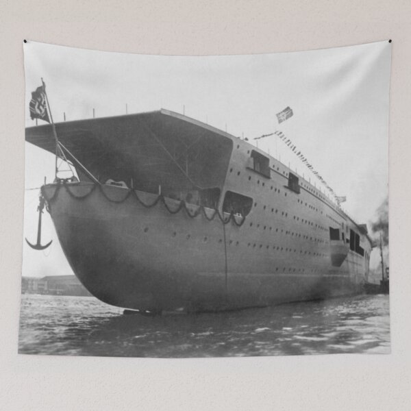 Item preview, WW2 - Kreigsmarine - Graf Zeppelin - Aircraft Carrier - Black and White - Photographic Print designed and sold by TheHappyK.