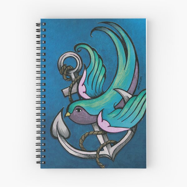 Item preview, Vintage Nautical Seapunk Swallow and Anchor Tattoo Illustration designed and sold by ddpvk.