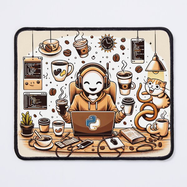 Item preview, Caffeinated Coding: A Programmer's Python Paradise designed and sold by TuringTacoTales.