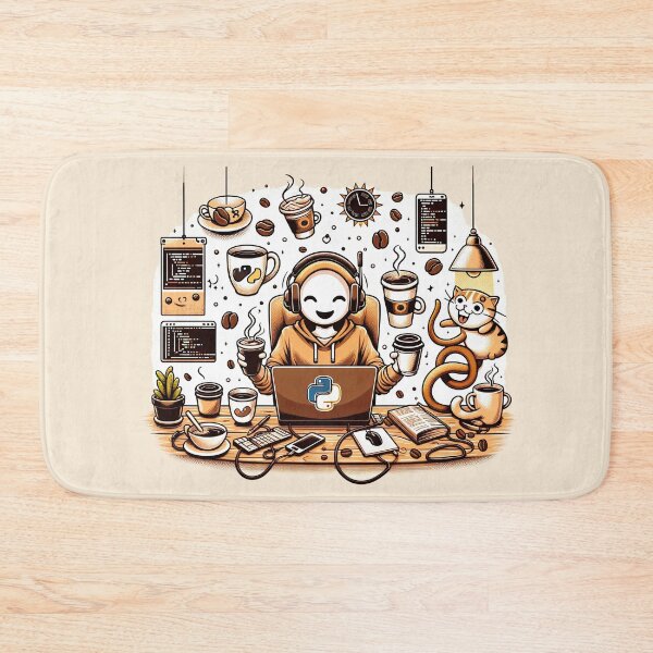 Item preview, Caffeinated Coding: A Programmer's Python Paradise designed and sold by TuringTacoTales.