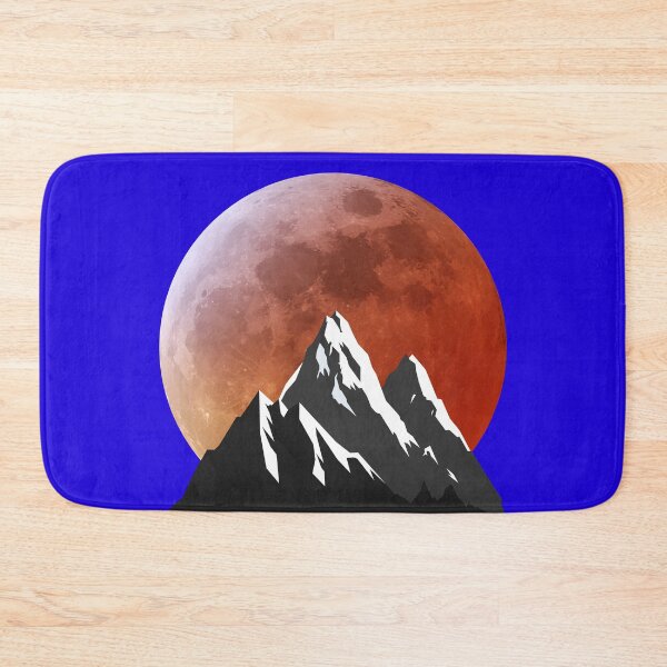 Item preview, Silhouette of a mountain against the full red moon designed and sold by VugArtShop.