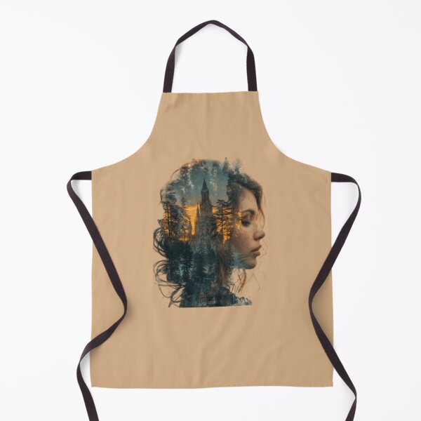 Item preview, Female profile face containing autumnal forest and monument with sunset designed and sold by cristina1001.