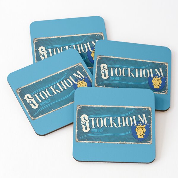 Item preview, STOCKHOLM City Sweden Flag Sticker T-Shirt 01 designed and sold by LocationInks.