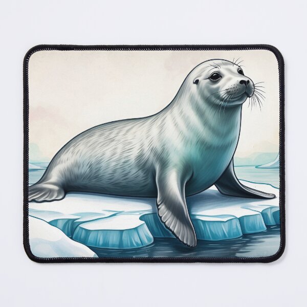 Item preview, Seal on an iceberg and Northern Lights ( Aurora borealis ) of north pole designed and sold by Andrey-Myagkov.