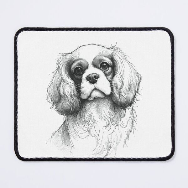 Item preview, Cavalier King Charles Spaniel Pencil Sketch by Artist Soulful Gaze designed and sold by irek07.