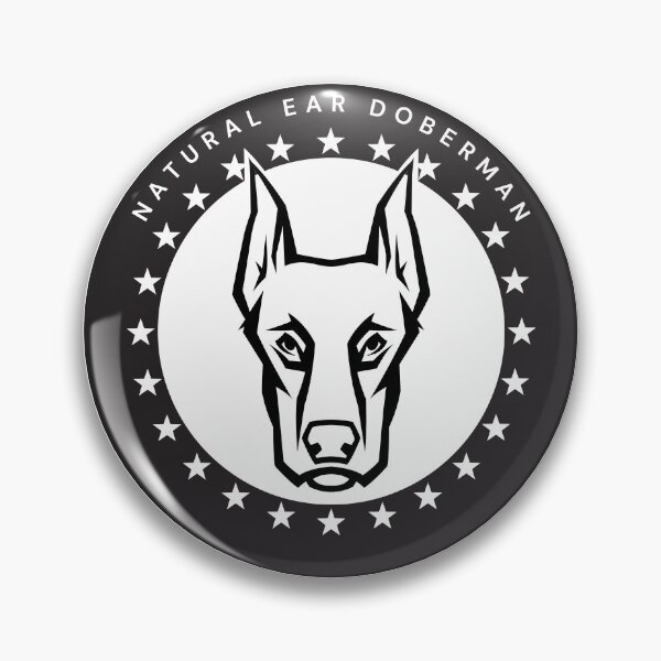 Artikelvorschau, Dobermann mit natürlichem Ohr – Schwarz und Weiß entworfen und verkauft von KapowStickers.