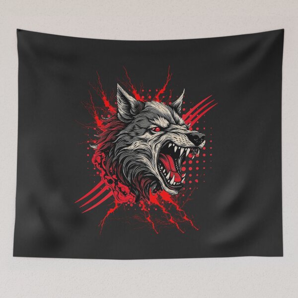 Item preview, Aggressive Angry Screaming Wolf designed and sold by MerchByCraig.