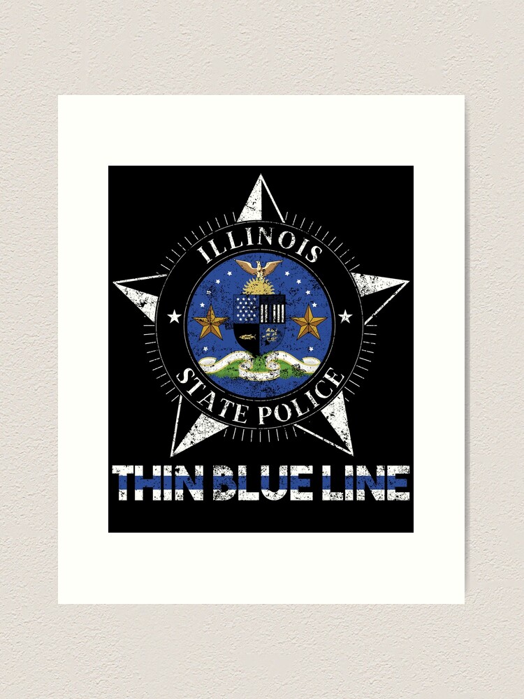 Illinois State Police Blue high quality Line logo Badge