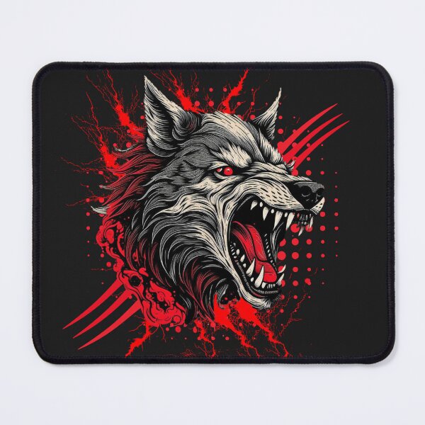 Item preview, Aggressive Angry Screaming Wolf designed and sold by MerchByCraig.