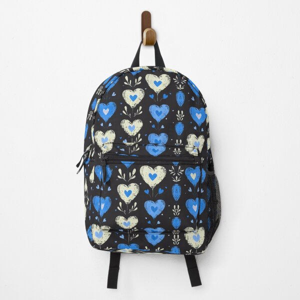 Item preview, Midnight Blue and Cream Heart Botanicals designed and sold by ColorfulVanilla.