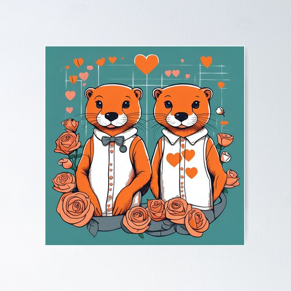 Significant otter valentines day greeting card Vector Image