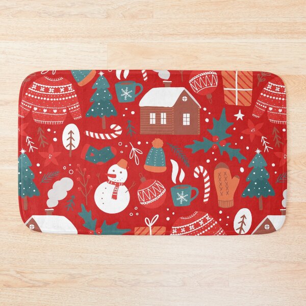Item preview, Winter Doodles on Red Background  designed and sold by Megaera8.