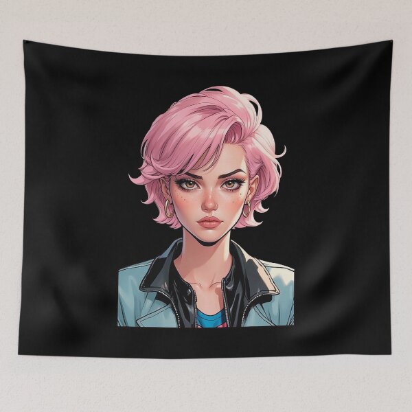 Item preview, Pink Hair Comic Book Girl designed and sold by waterhutch.