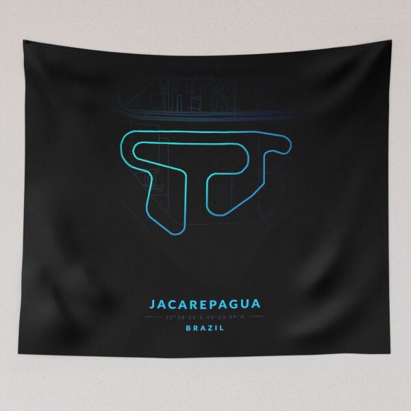 Item preview, Jacarepagua circuit in Brazil in Blue Neon style color designed and sold by Jerhus.