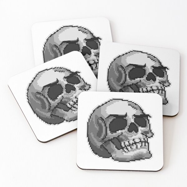 Item preview, Pixel Monochrome Skull designed and sold by EleoraDoodles.