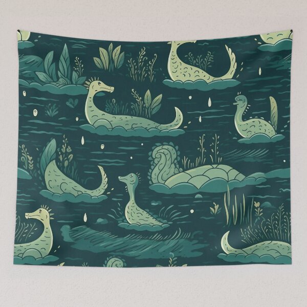 Item preview, Tiled Loch Ness Monster Pattern designed and sold by dcrc.