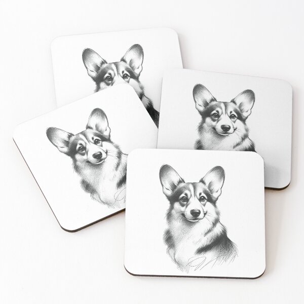 Item preview, Pembroke Welsh Corgi Delicate Pencil Soft Sketch by Artist Cheerful Companion designed and sold by irek07.