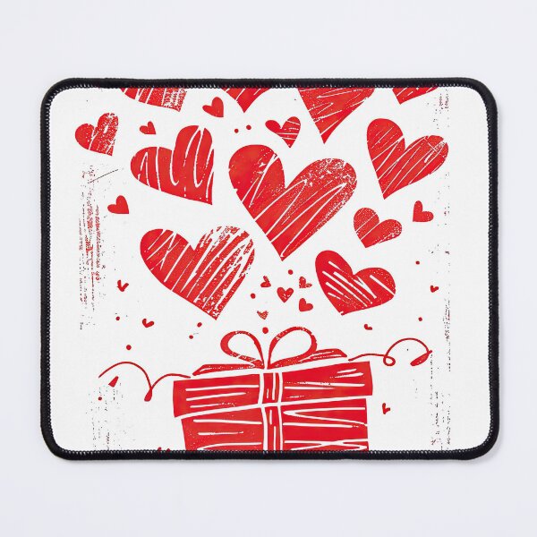 Item preview, Valentines Day vintage style linocut postcard with cupid and hearts designed and sold by dvoevnore.