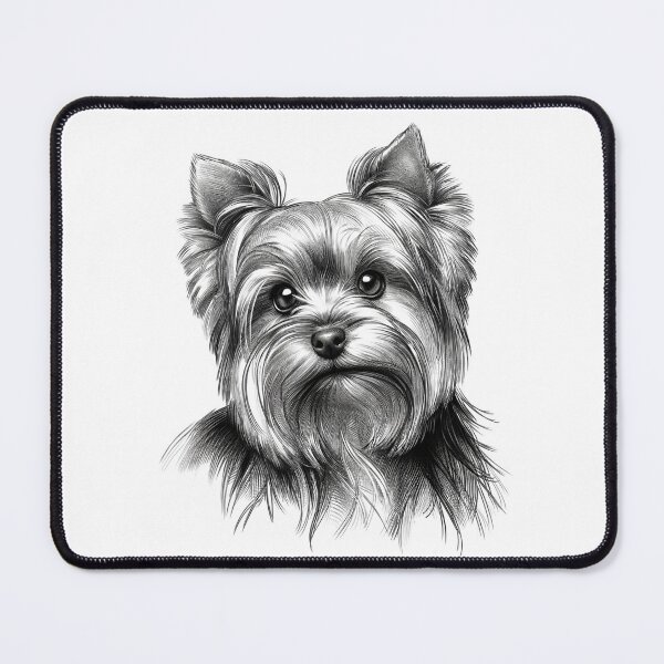 Item preview, Yorkshire Terrier Silky Elegance Pencil Soft Sketch by Artist designed and sold by irek07.