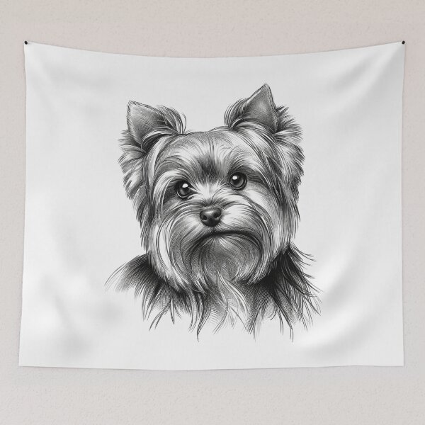 Item preview, Yorkshire Terrier Silky Elegance Pencil Soft Sketch by Artist designed and sold by irek07.