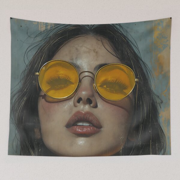 Item preview, woman in orange shades - modern concept art designed and sold by UmagineArts.