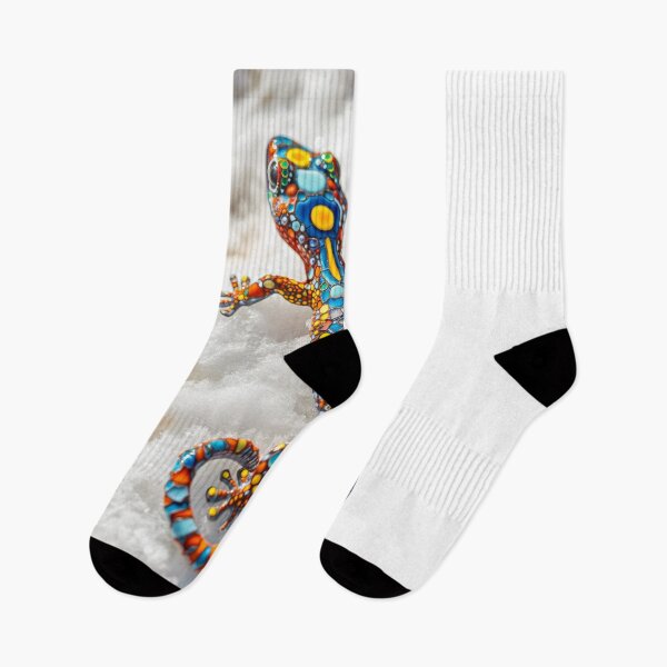 Item preview, Colorful lizard or gecko in the snow designed and sold by JuanmaLW.
