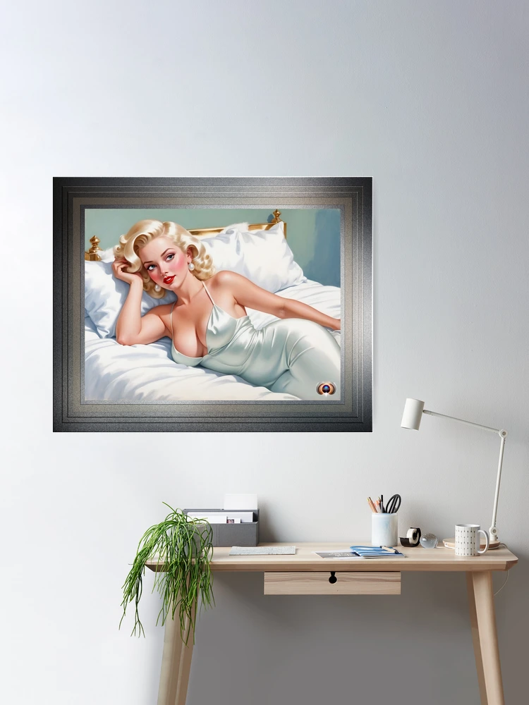How's This Pose Beautiful AI Concept Art Pin Up Girl Portrait by Xzendor7 Room Decor Poster Art Print