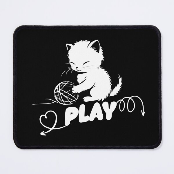 Item preview, Playful Kitten Silhouette with Yarn Ball designed and sold by Sir Meow Meow.