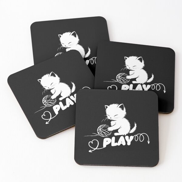 Item preview, Playful Kitten Silhouette with Yarn Ball designed and sold by Sir Meow Meow.