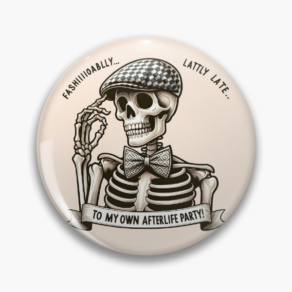 Item preview, Fashionably Late Skeleton - Chic Afterlife Party Arrival Tee designed and sold by FEBRICAST.