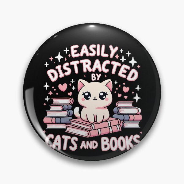 Item preview, Easily Distracted by Cats and Books Cat Design Girls designed and sold by BlueBerry-Pengu.