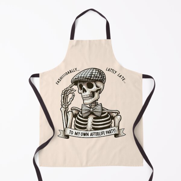 Item preview, Fashionably Late Skeleton - Chic Afterlife Party Arrival Tee designed and sold by FEBRICAST.