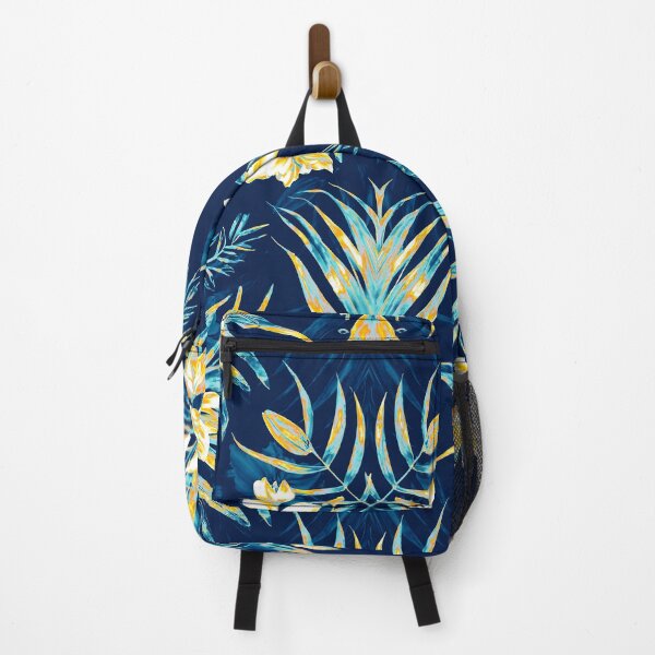 Item preview, Blue and Yellows Contemporary Retro styled Jungle Tropical Floral fabric designs designed and sold by Andimoot.