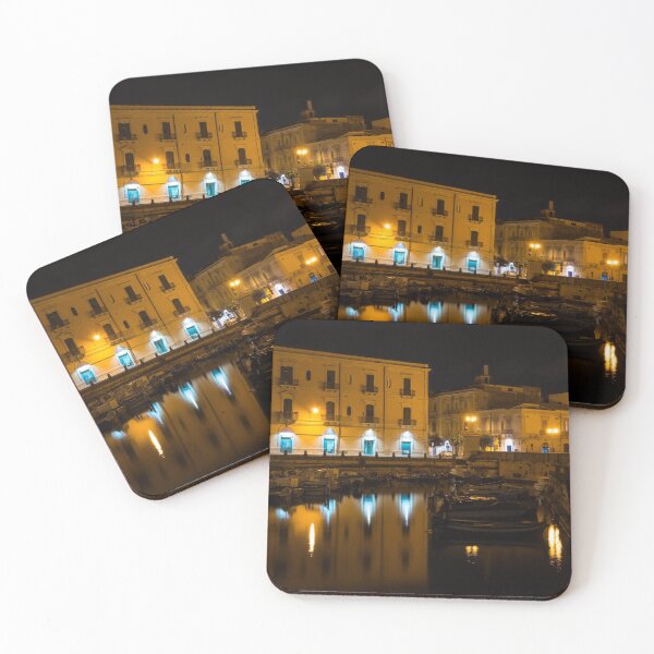 Item preview, Midnight Silence and Solitude - Syracuse Sicily Illuminated Waterfront  designed and sold by Georgia Mizuleva.