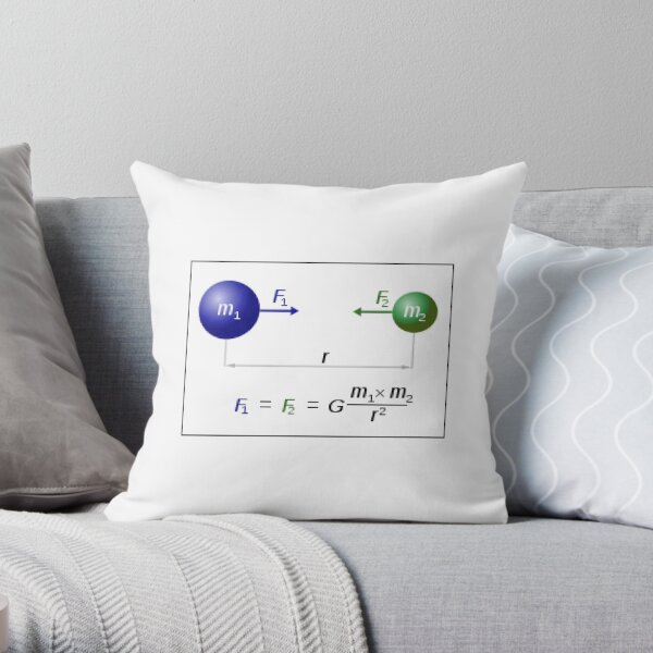Newton's law of universal gravitation Throw Pillow
