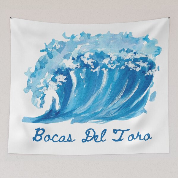 Item preview, Bocas Del Toro Panama Blue Watercolor Surfing Wave  designed and sold by julyperson.