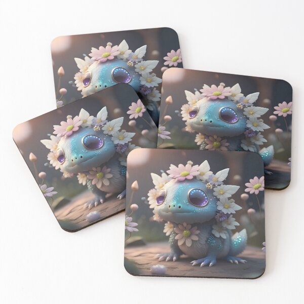 Item preview, Little blue floral creature | ai art designed and sold by marjessas-world.