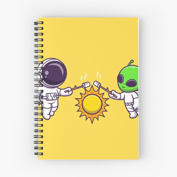 Item preview, Cosmic Marshmallow Roast: Cute Astronaut and Alien Cartoon Vector Icon designed and sold by hjian8219.