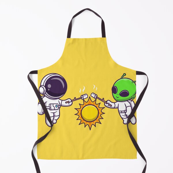 Item preview, Cosmic Marshmallow Roast: Cute Astronaut and Alien Cartoon Vector Icon designed and sold by hjian8219.