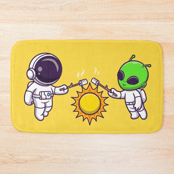 Item preview, Cosmic Marshmallow Roast: Cute Astronaut and Alien Cartoon Vector Icon designed and sold by hjian8219.